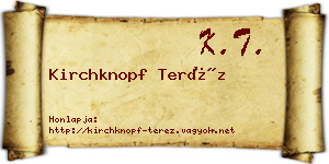 Kirchknopf Teréz névjegykártya